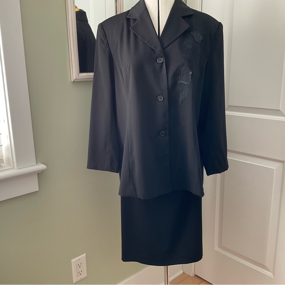 AMANDA, BLACK BUSINESS SUIT DRESS, SIZE: L
